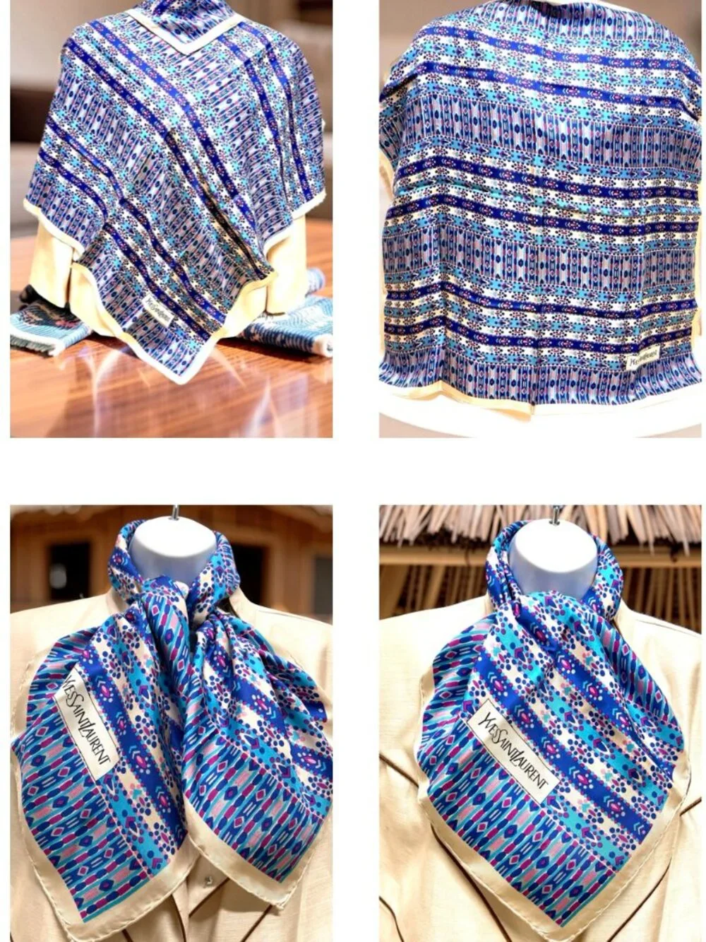 Yves Saint Laurent YSL  Silk Satin Scarf 31